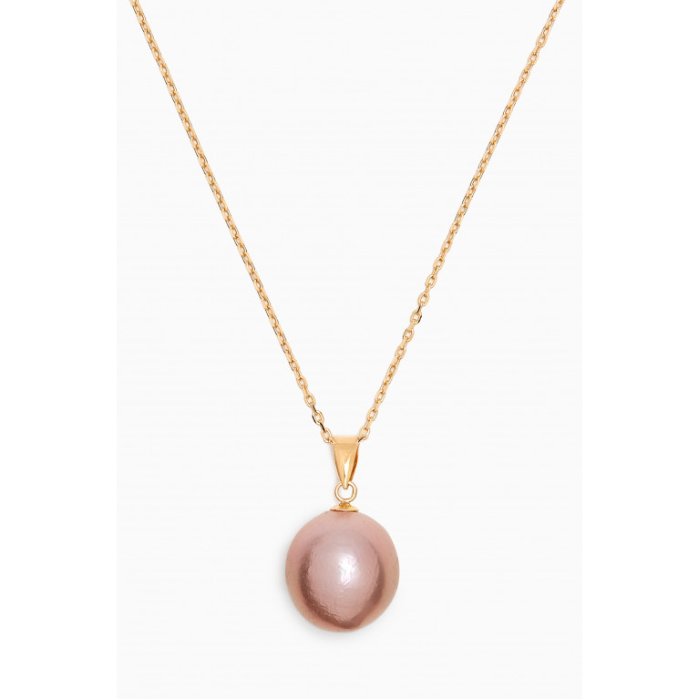 Damas - Kiku Pink Pearl Necklace in 18k Gold