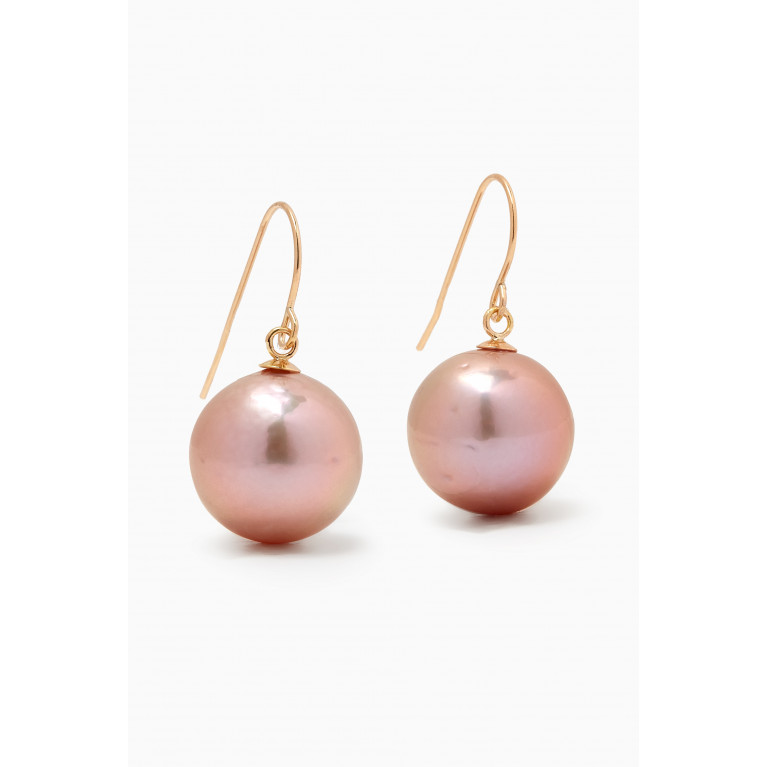 Damas - Kiku Pink Freshwater Pearl Earrings in 18kt Gold