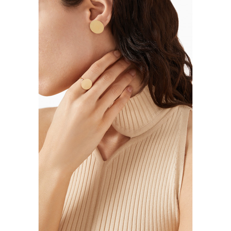 Damas - Galeria Disc Stud Earrings in 18kt Gold