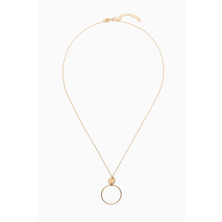 Damas - Galeria Disc Dangle Necklace in 18kt Gold