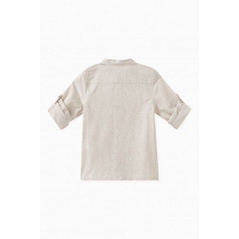 Name It - Striped Shirt in Organic Cotton Brown