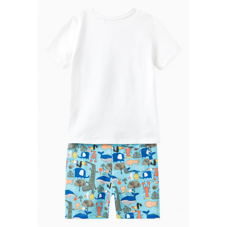 Name It - Graphic Logo Print Top and Shorts Set