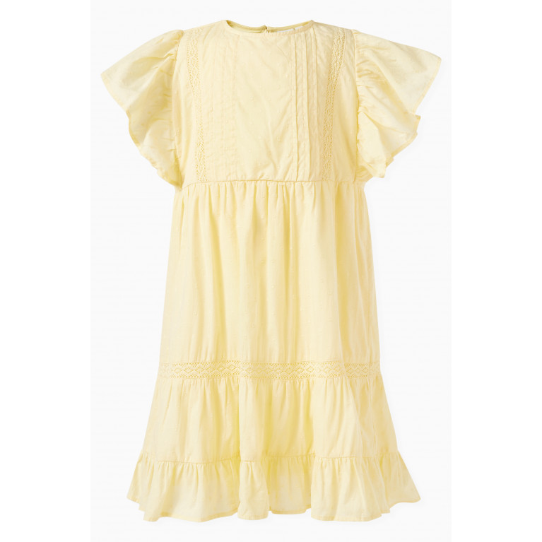 Name It - Embroidered Ruffle Dress in Cotton