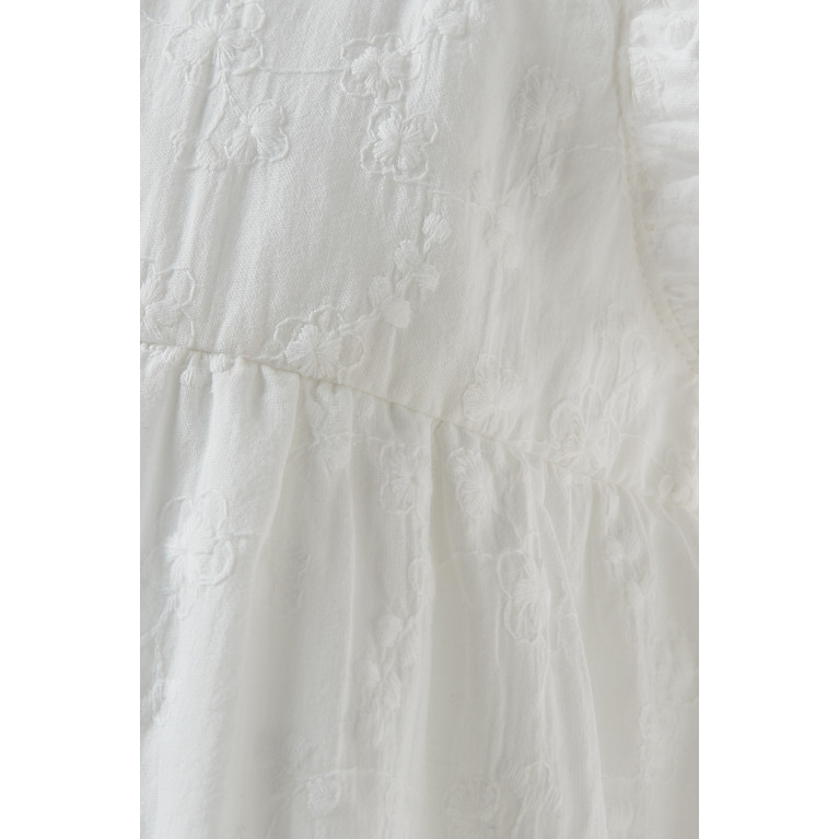 Name It - Floral Spencer Dress in Cotton White