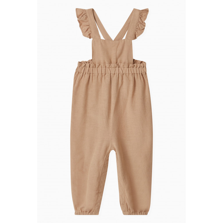 Name It - Ruffled Dungarees in Viscose-blend Neutral