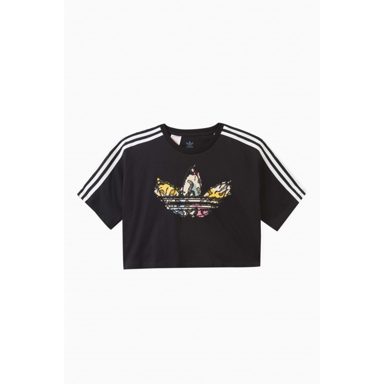 Adidas - Logo Stripes T-shirt in Cotton