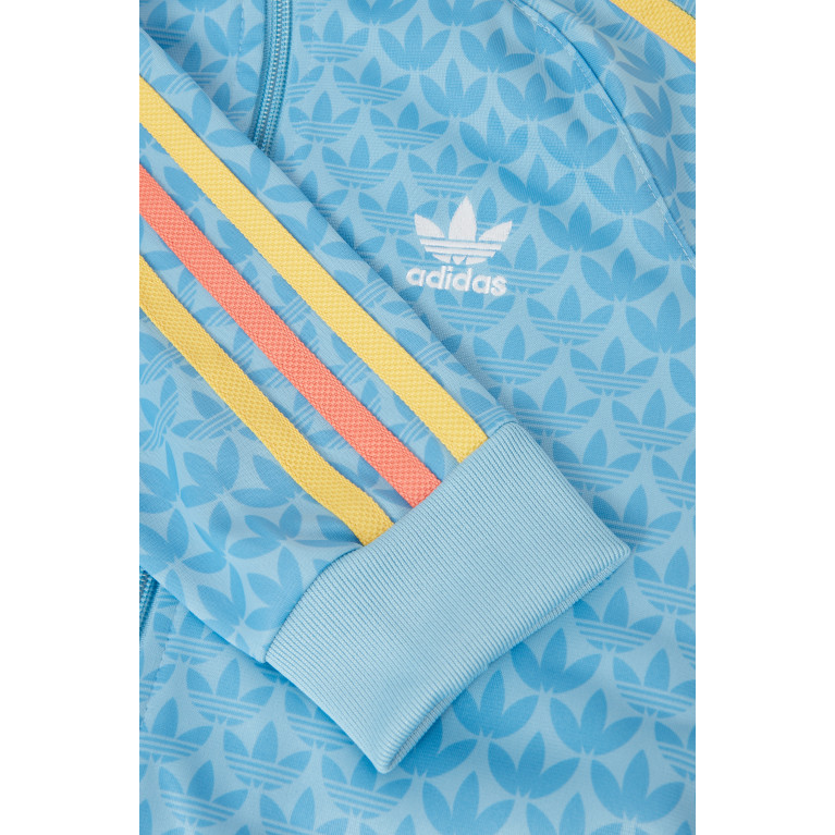 adidas Originals - Monogram Print Stripe Detail Track Jacket in Nylon Tricot