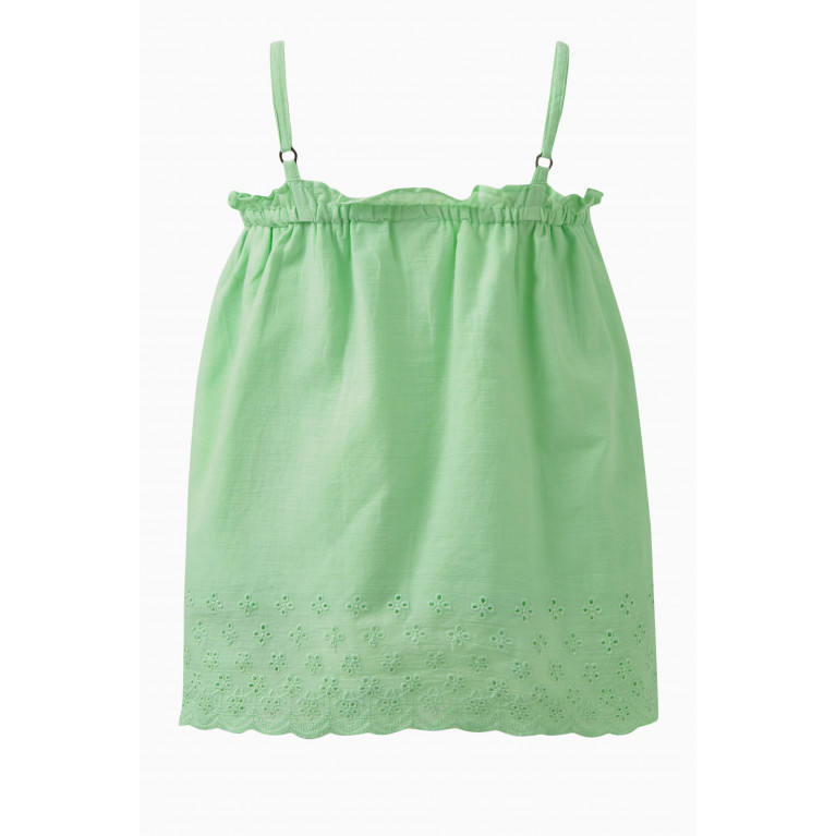 Name It - Floral Cutwork-detail Top in Cotton