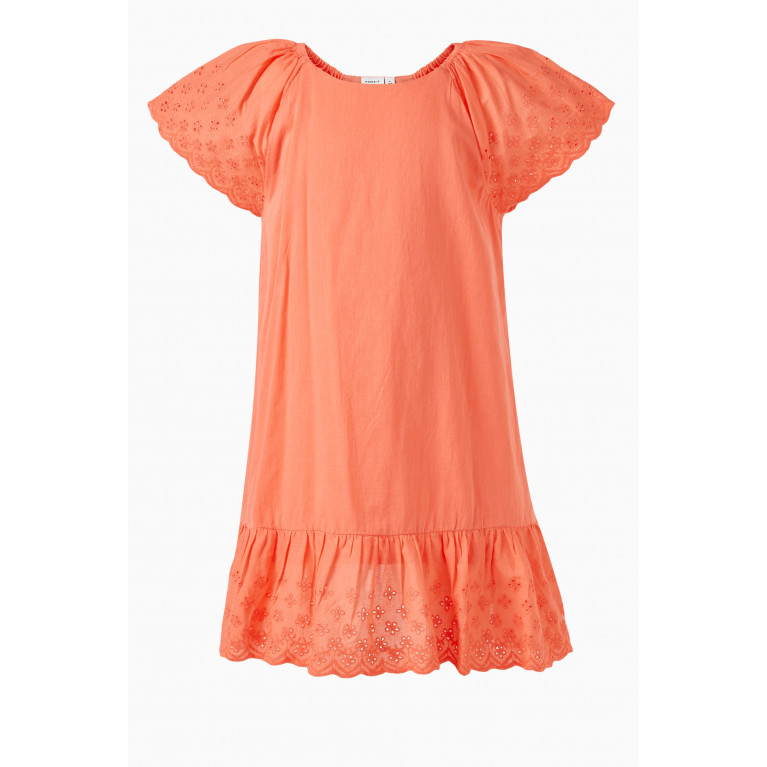 Name It - Fiona Embroidered Dress in Cotton Orange