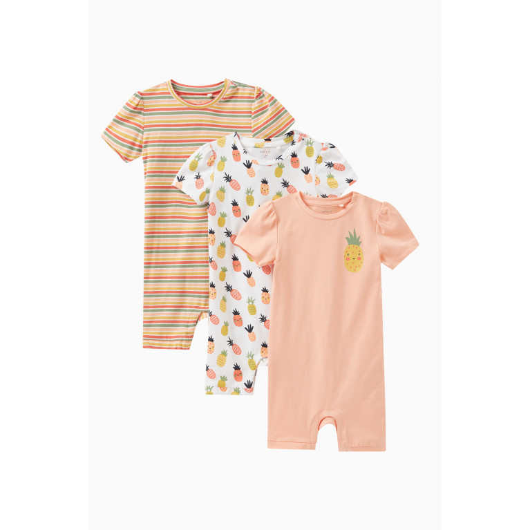 Name It - Assorted Romper in Cotton, Set of 3