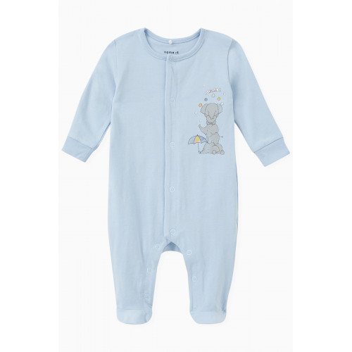 Name It - Printed Sleepsuit in Jersey Blue