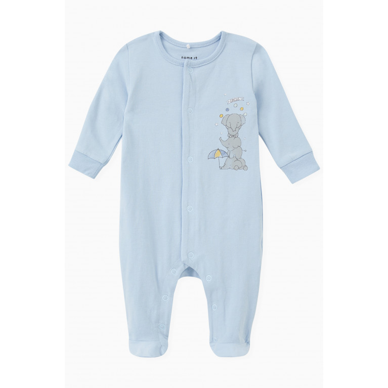 Name It - Printed Sleepsuit in Jersey Blue