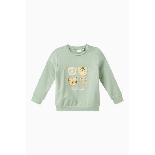 Name It - Embroidered Animal Patches Sweatshirt in Cotton Multicolour