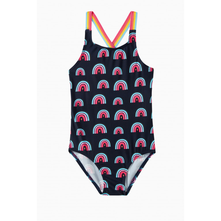 Name It - Rainbow-print One-piece Swimsuit in Polyamide