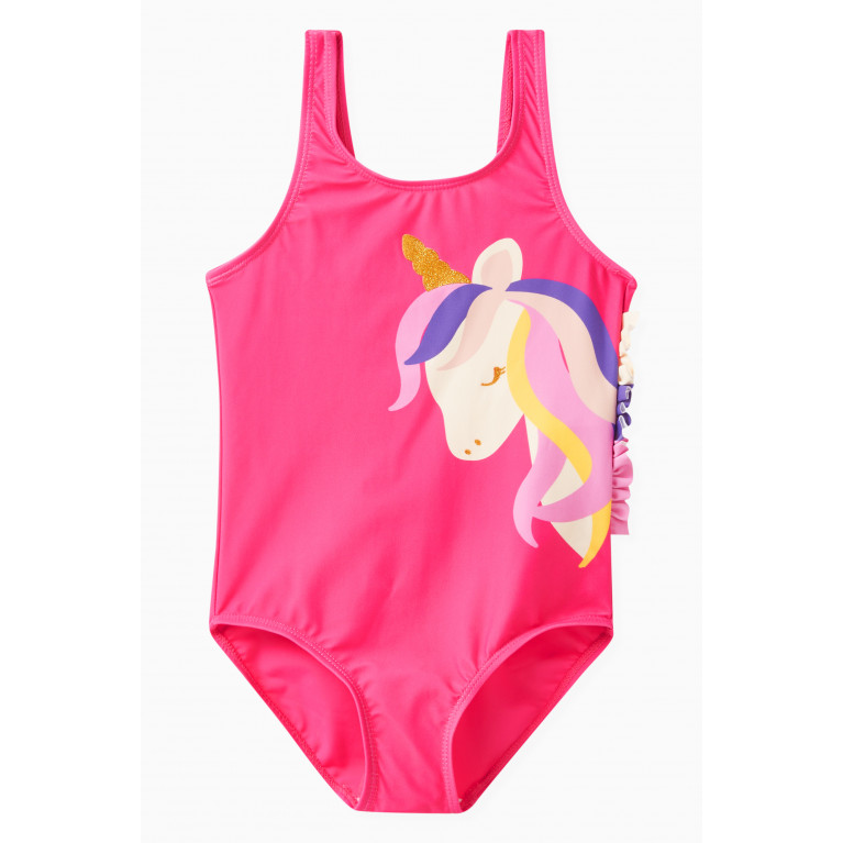 Name It - Unicorn-print One-piece Swimsuit in Stretch Nylon