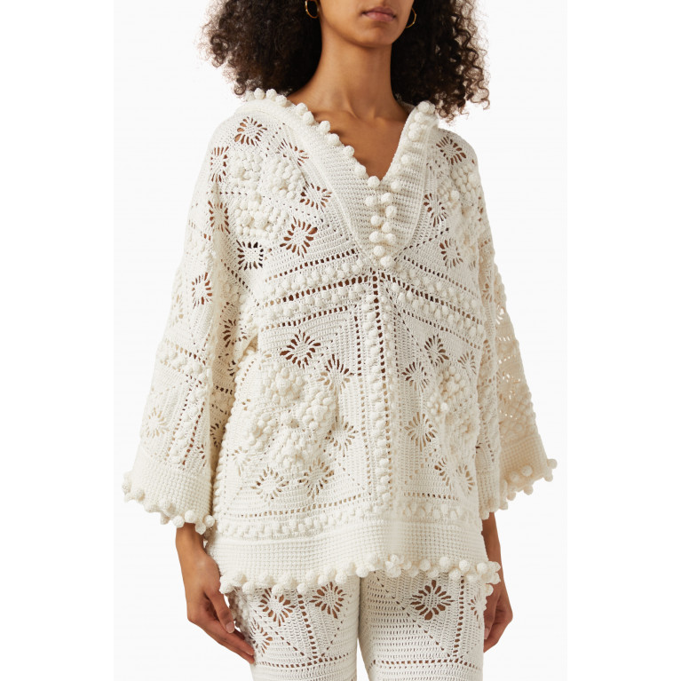 Zimmermann - Wonderland Crochet Hoodie in Cotton