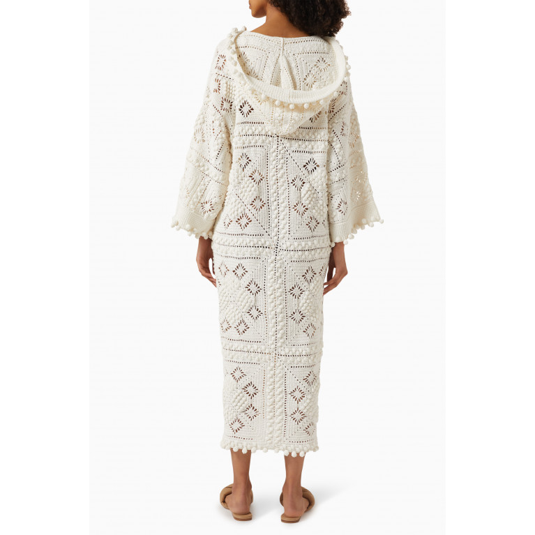 Zimmermann - Wonderland Crochet Hoodie Maxi Dress in Cotton