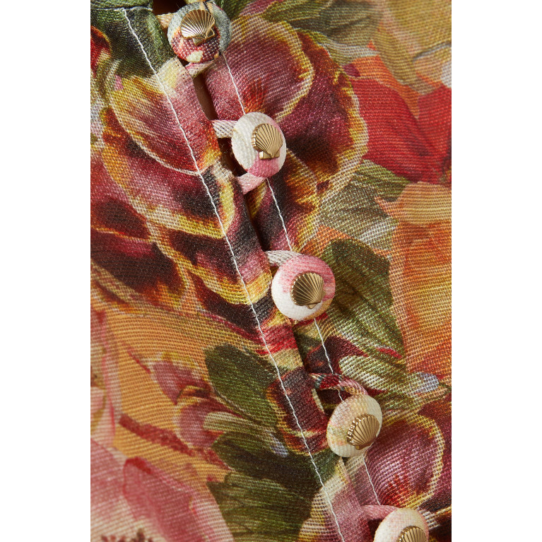 Zimmermann - Wonderland Floral Blouse in Silk-linen