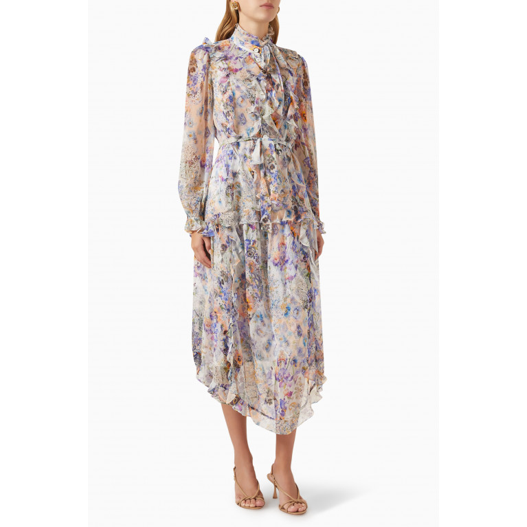 Zimmermann - Tama Ruffled Midi Dress in Silk