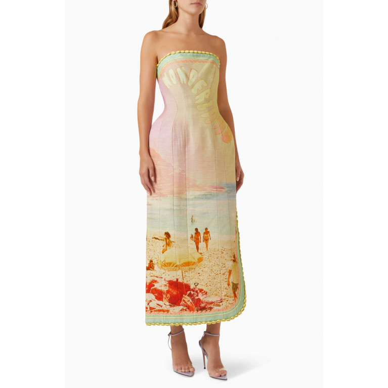 Zimmermann - Coaster Structured Midi Dress in Cotton