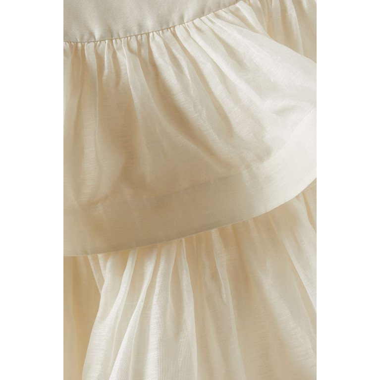Zimmermann - Coaster Tiered Midi Skirt in Silk-linen Organza