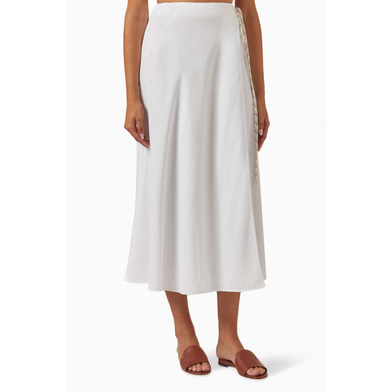 Loro Piana - Tania Wrap Midi Skirt in Linen