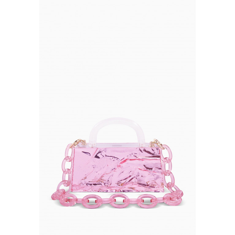 L'AFSHAR - Eva Crushed Ice Top Handle Bag in Acrylic