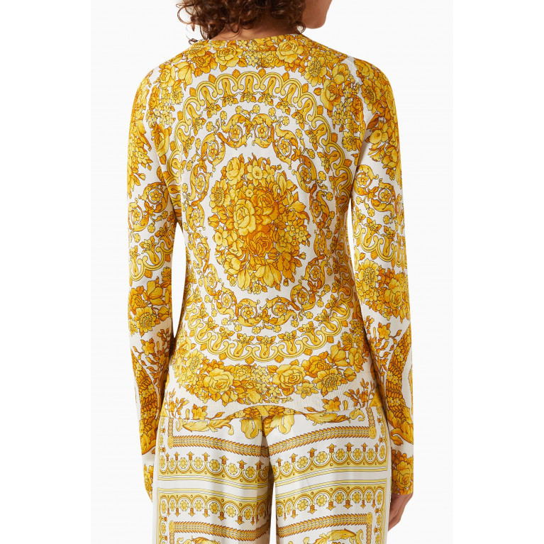 Versace - Barocco-print Knitted Sweater