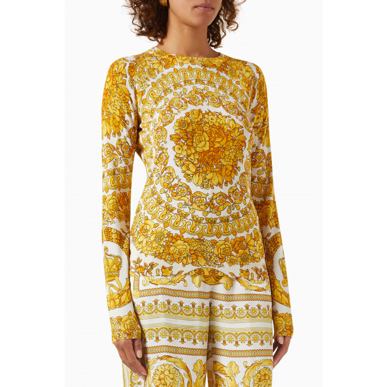 Versace - Barocco-print Knitted Sweater