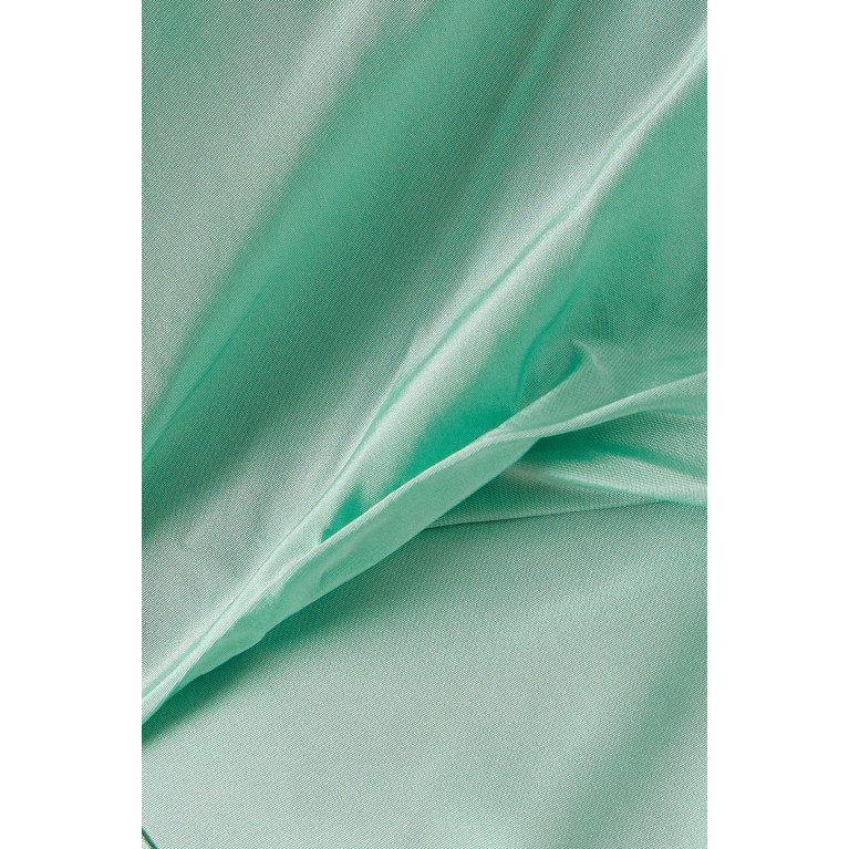 Avaro Figlio - Medusa-sleeve Ruffled Maxi Dress in Taffeta