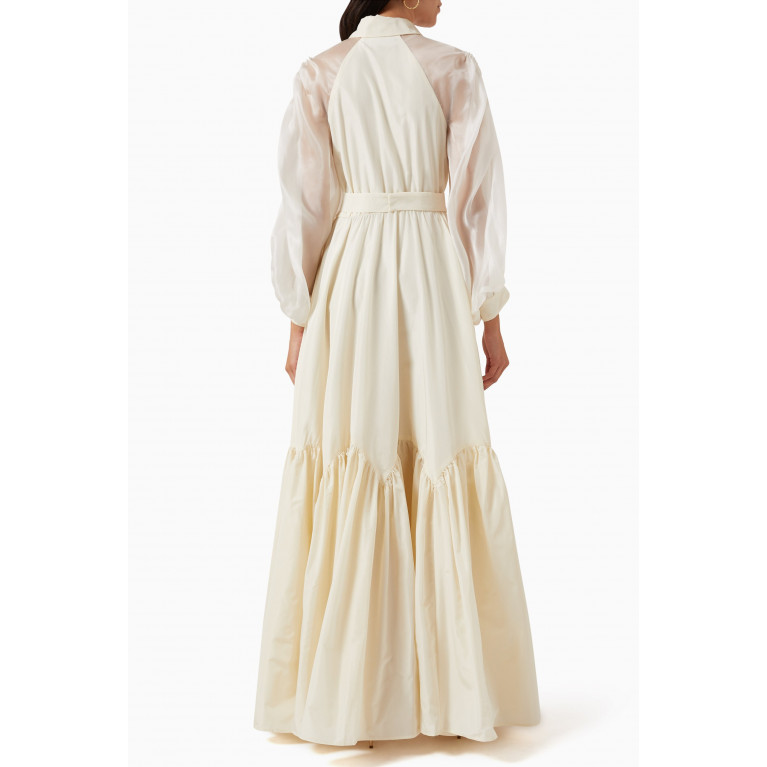 Avaro Figlio - Pleated Maxi Dress in Silk