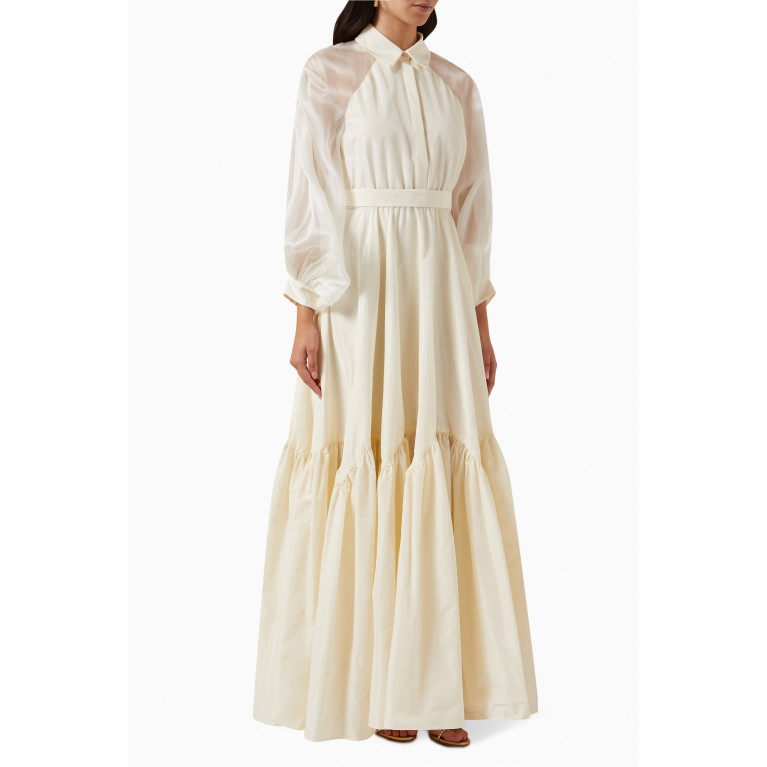 Avaro Figlio - Pleated Maxi Dress in Silk