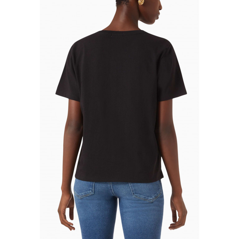 Good American - Classic V-neck T-shirt in Jersey Black