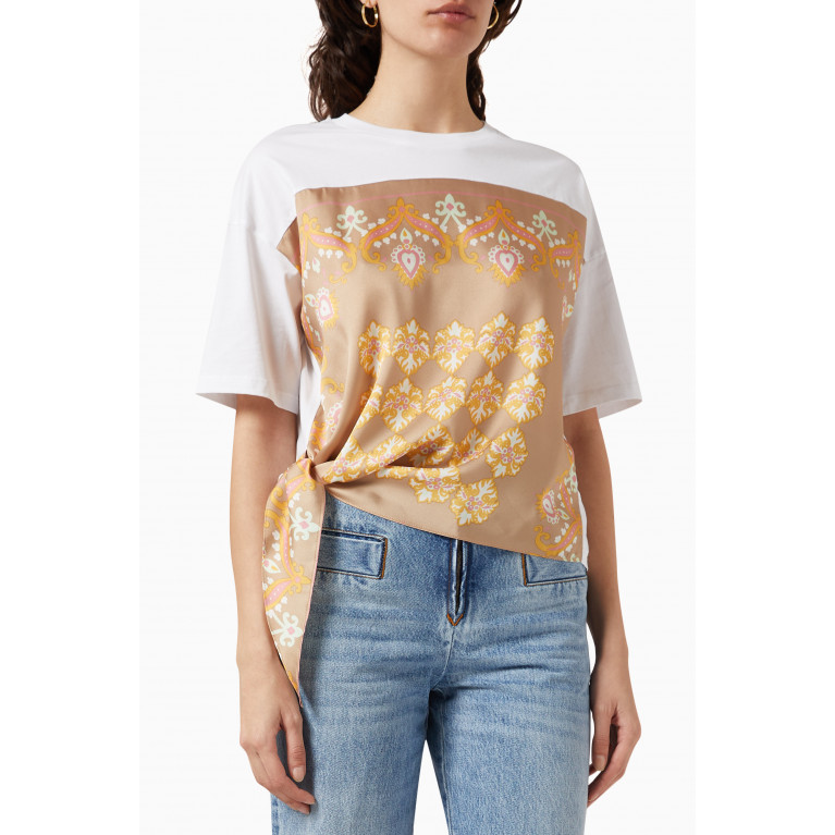 Sandro - Scarf Print T-shirt in Jersey