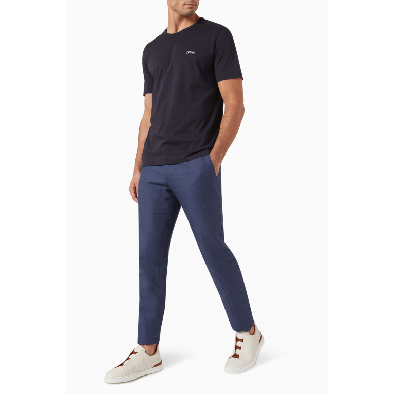 Zegna - Logo-embroidered T-shirt in Cotton