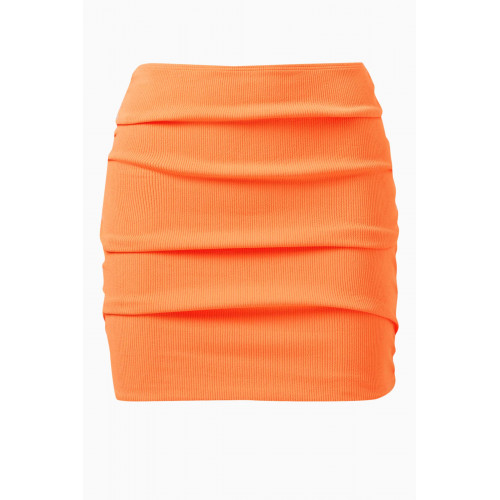 Arabella - Twiggy Pleated Mini Skirt Orange