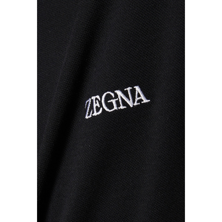 Zegna - Logo-embroidered Polo Shirt in Stretch-cotton