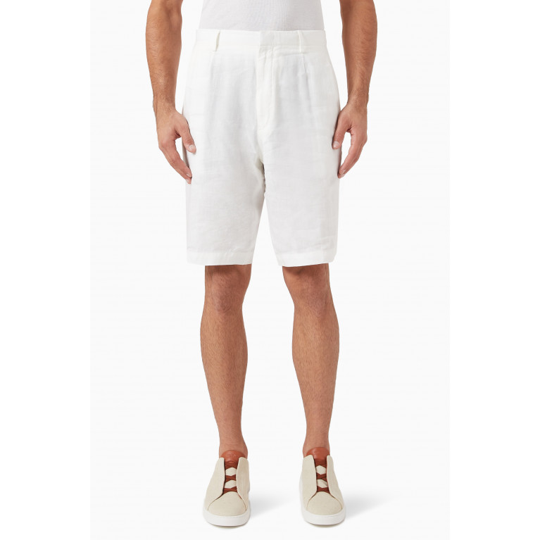 Zegna - Pleated Shorts in Washed Linen
