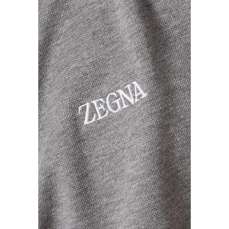Zegna - Logo-embroidered Polo Shirt in Cotton