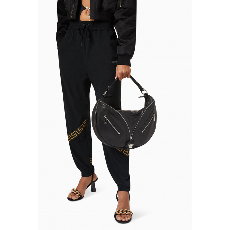 Versace - Medium Biker Hobo Bag in Calf Leather