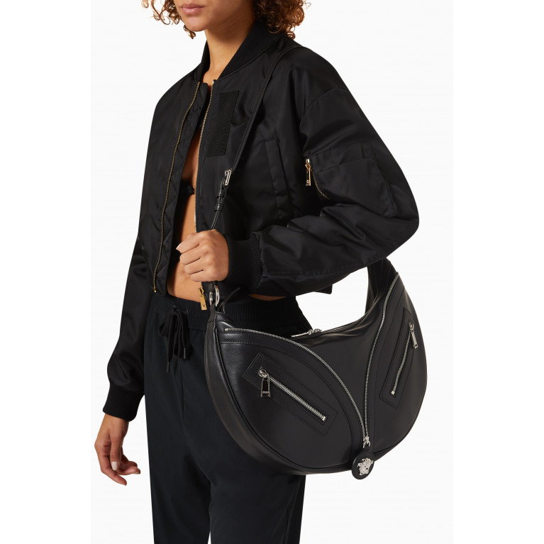 Versace - Medium Biker Hobo Bag in Calf Leather
