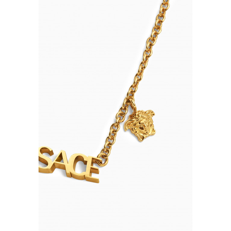 Versace - Logo Necklace in Gold-toned Brass