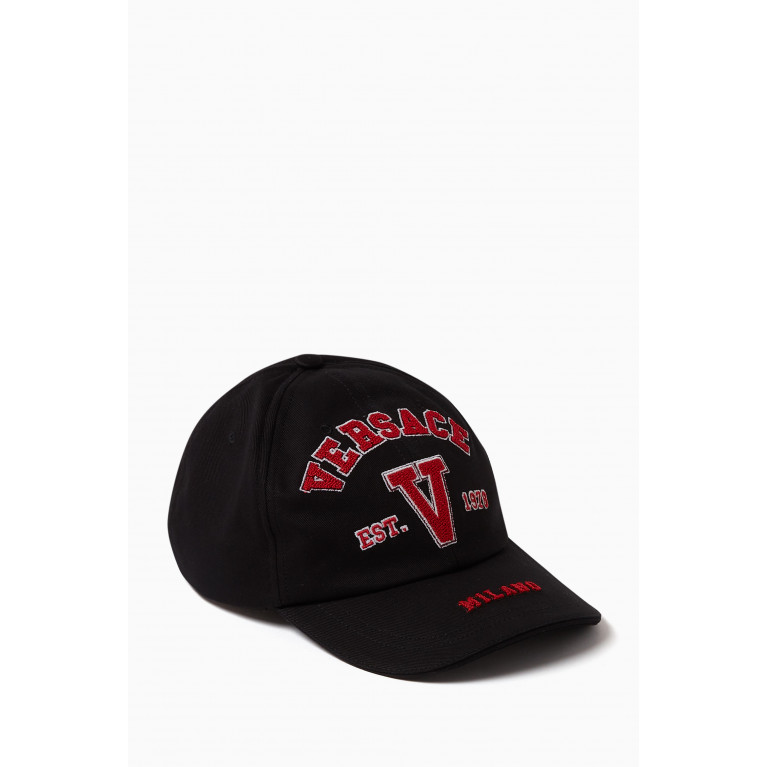 Versace - Varsity Logo Baseball Cap in Cotton Gabardine