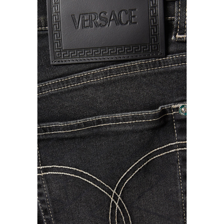 Versace - La Greca Tailored-fit Jeans in Denim