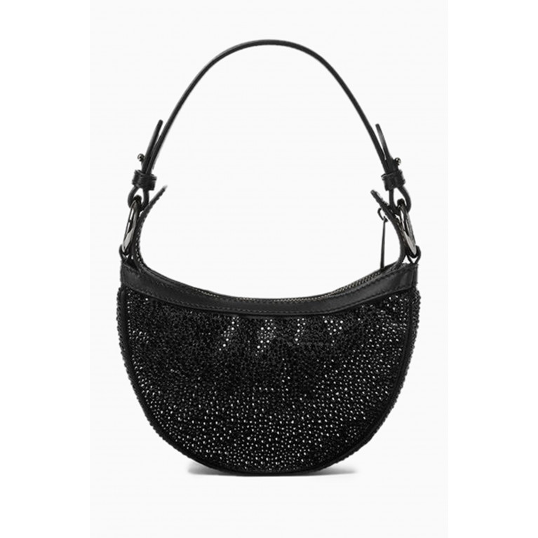 Versace - Mini Medusa Repeat Hobo Bag in Rhinestone-embellished Satin