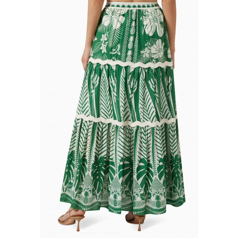 Farm Rio - Macaw Elegance Maxi Skirt in Cotton