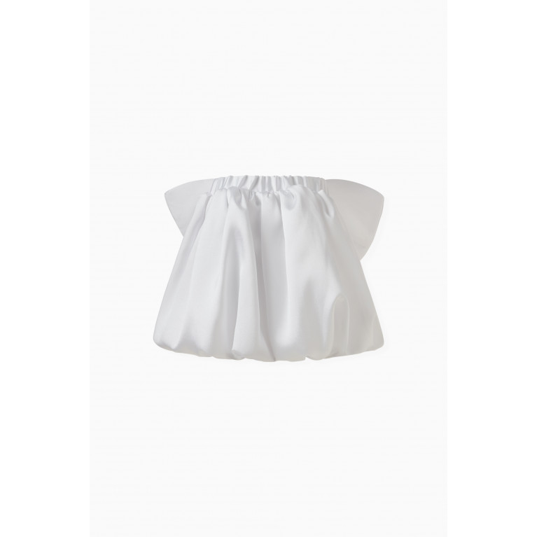 Caroline Bosmans - Caroline Bosmans - Bow Detail Glossy Skirt in Polyester White