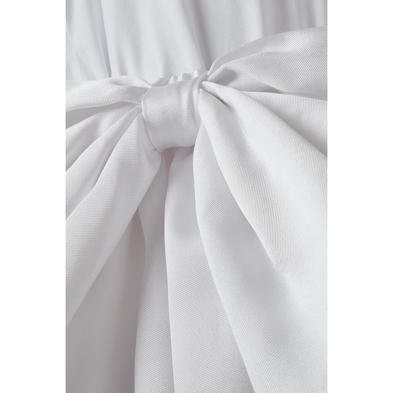 Caroline Bosmans - Caroline Bosmans - Bow Detail Glossy Skirt in Polyester White