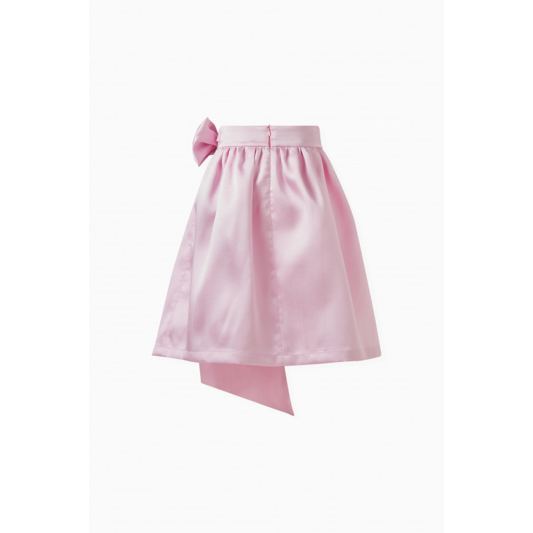 Caroline Bosmans - Glossy Bow Detail Skirt in Polyester