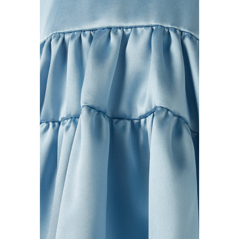 Caroline Bosmans - Tiered Dress in Satin Blue